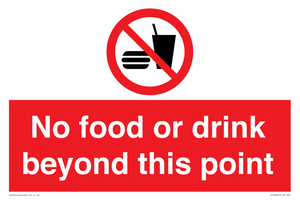 No food or drink beyond this point